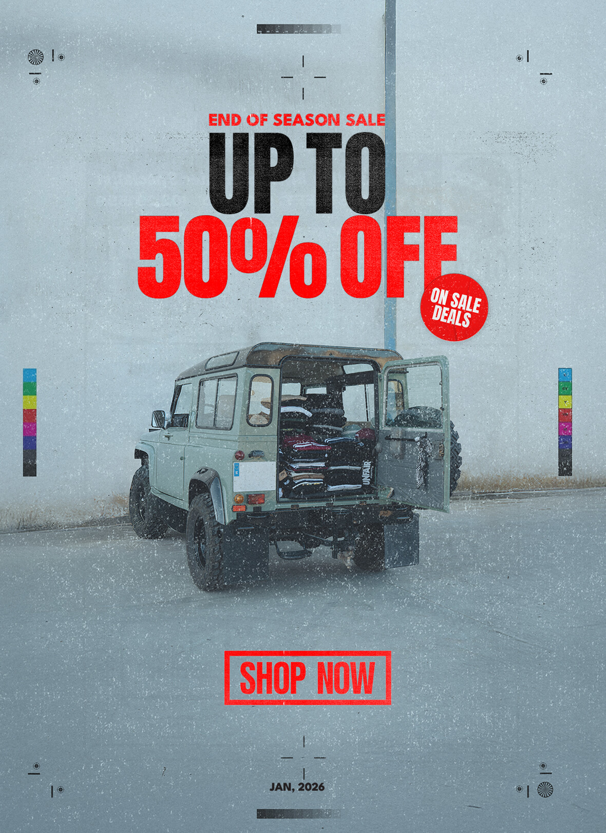 END OF SEASON SALE - UP TO 50% OFF
