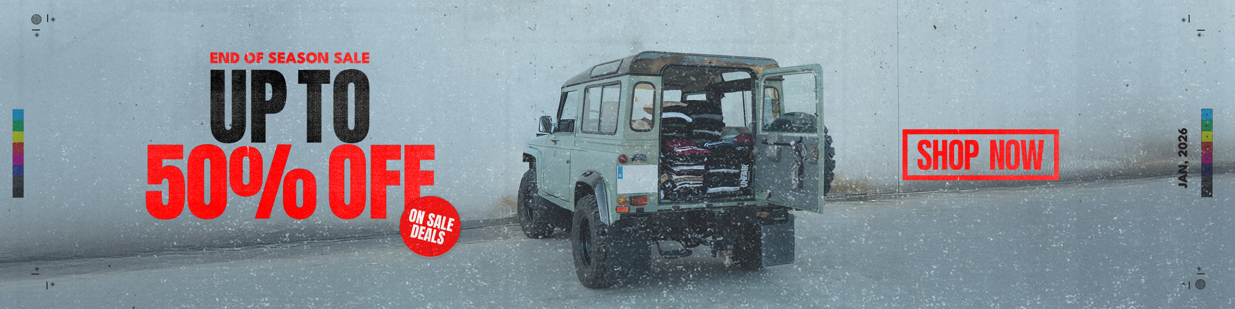 END OF SEASON SALE - UP TO 50% OFF