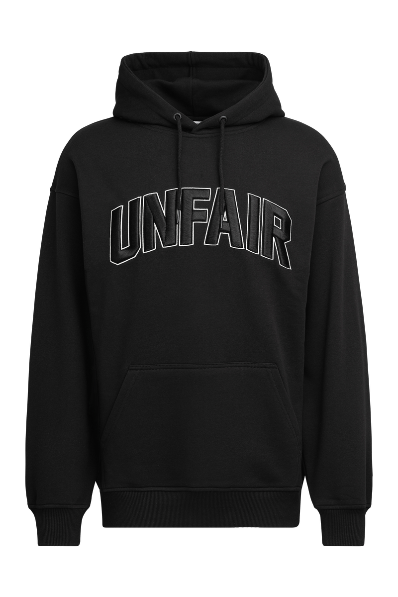 Curved 3D Embroidery Hoodie Black