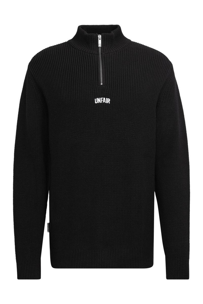 Heavy Knitted Halfzip Black
