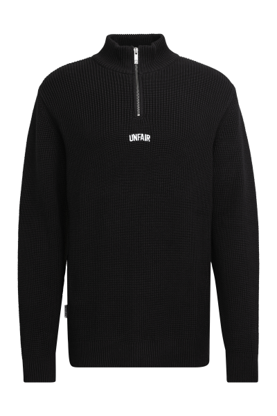 Heavy Knitted Halfzip Black
