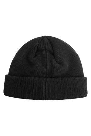 Curved Patch Beanie Black