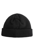Curved Patch Beanie Black