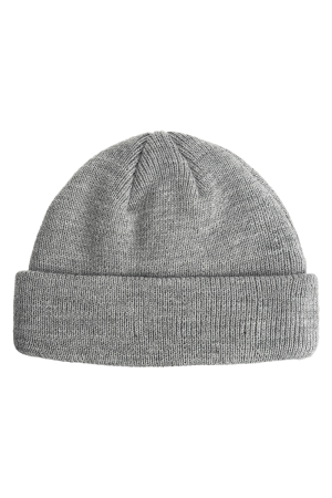 Curved Patch Beanie Grey Melange