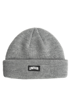 Curved Patch Beanie Grey Melange