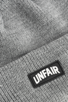 Curved Patch Beanie Grey Melange