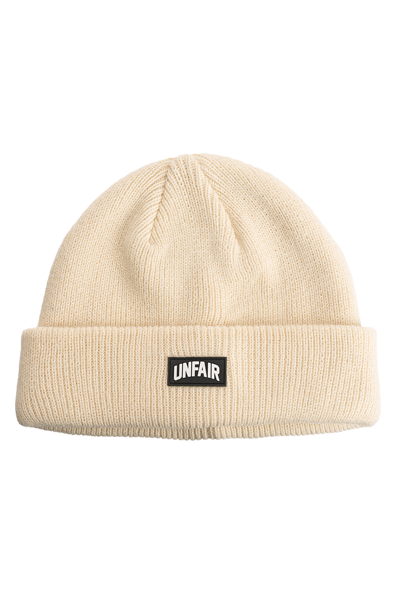 Curved Patch Beanie Beige