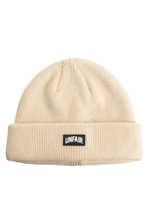 Curved Patch Beanie Beige
