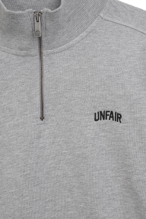 Curved Halfzip Sweatshirt Grey Melange