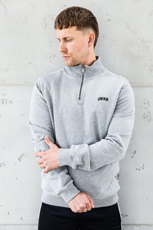 Curved Halfzip Sweatshirt Grey Melange