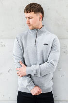 Curved Halfzip Sweatshirt Grey Melange