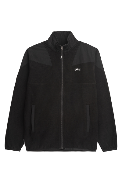 Fabric Mix Fleece Jacket Black