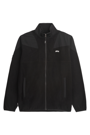 Fabric Mix Fleece Jacket Black