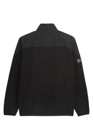 Fabric Mix Fleece Jacket Black