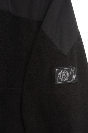 Fabric Mix Fleece Jacket Black