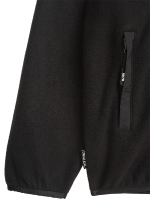 Fabric Mix Fleece Jacket Black