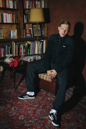 Fabric Mix Fleece Jacket Black