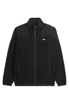 Fabric Mix Fleece Jacket Black