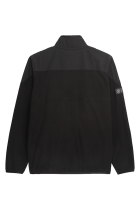 Fabric Mix Fleece Jacket Black