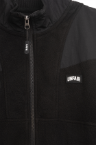 Fabric Mix Fleece Jacket Black