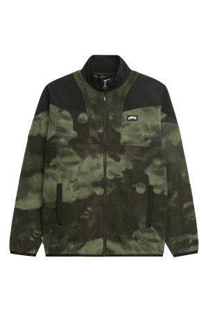 Fabric Mix Fleece Jacket Camo