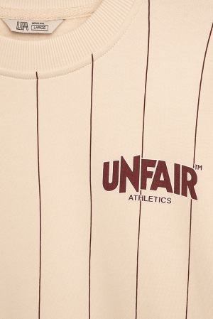 Classic Label Pinstripes Crewneck Cream