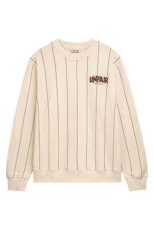 Classic Label Pinstripes Crewneck Cream
