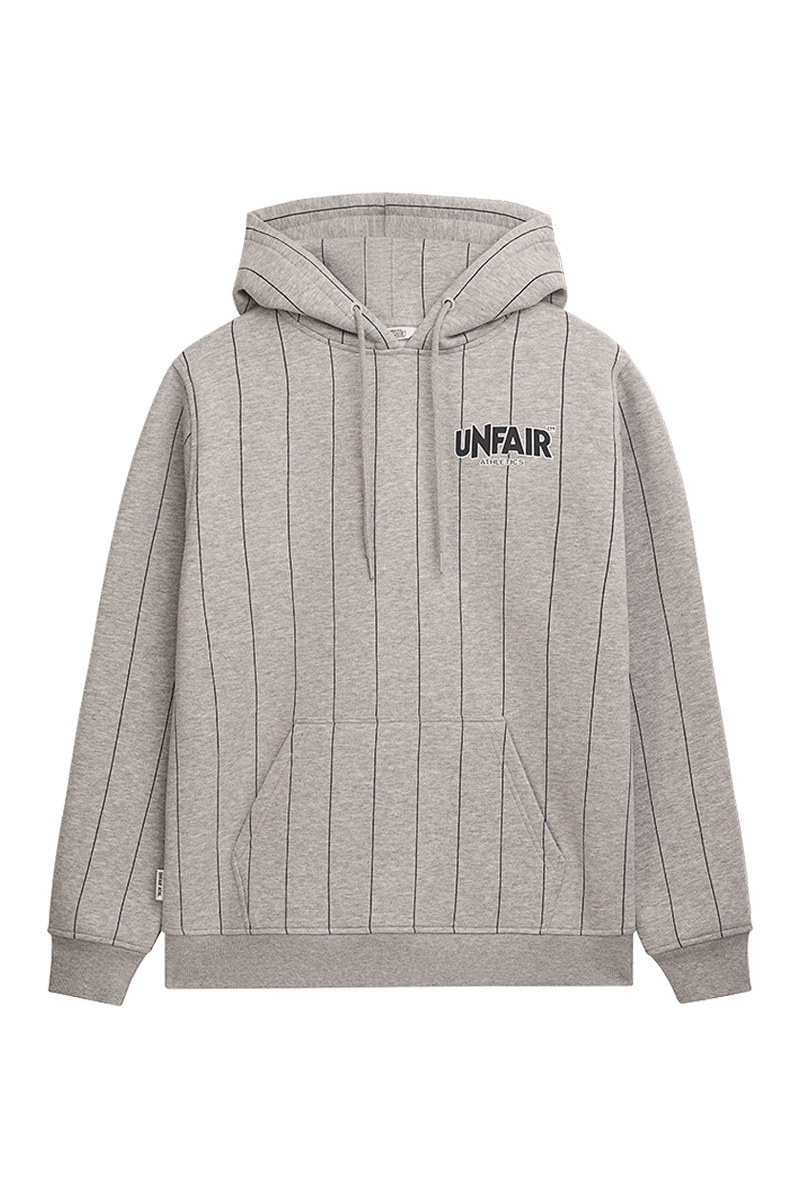 Classic Label Pinstripes Hoodie Grey Melange