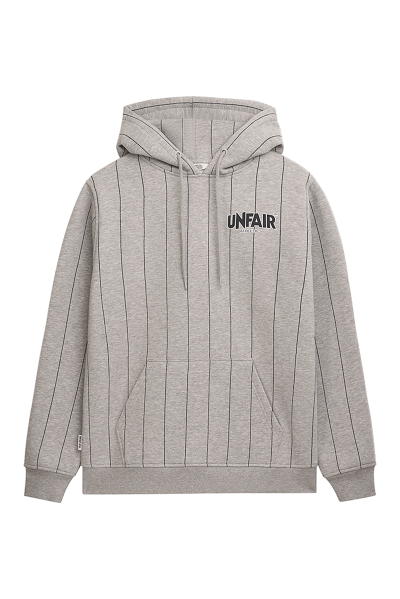 Classic Label Pinstripes Hoodie Grey Melange