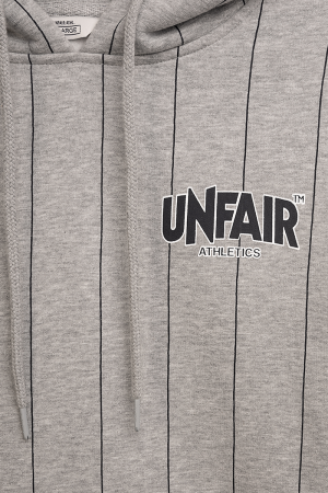 Classic Label Pinstripes Hoodie Grey Melange