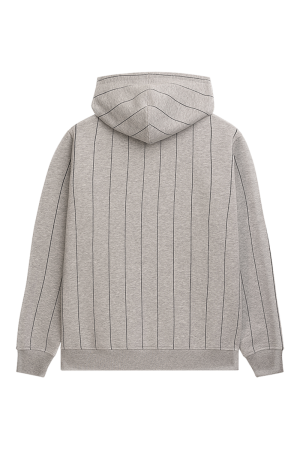 Classic Label Pinstripes Hoodie Grey Melange