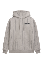 Classic Label Pinstripes Hoodie Grey Melange