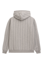 Classic Label Pinstripes Hoodie Grey Melange