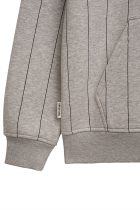 Classic Label Pinstripes Hoodie Grey Melange