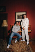 Classic Label Pinstripes Hoodie Grey Melange