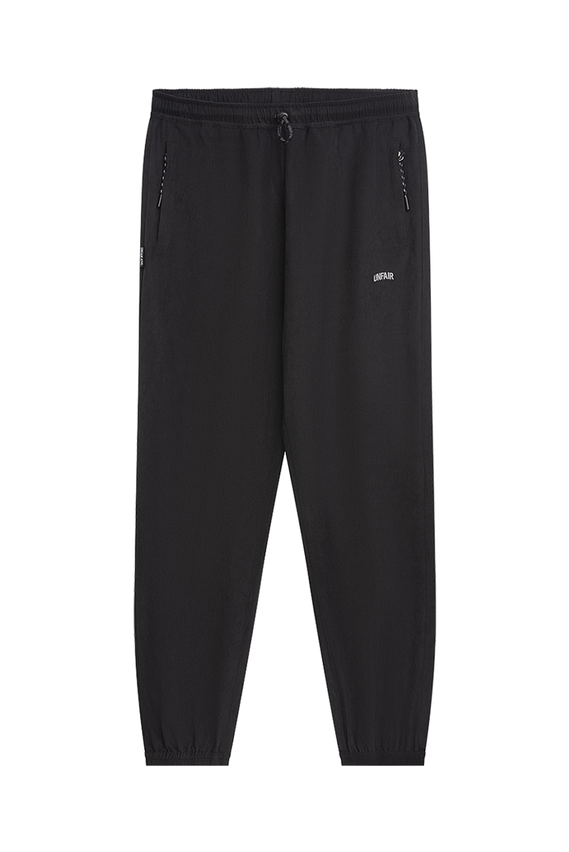 Curved Peached Pants Black