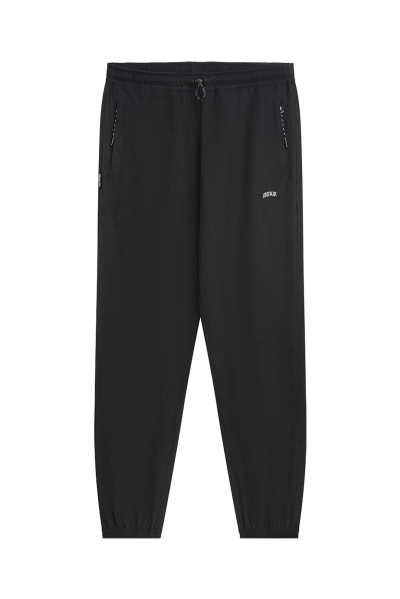 Curved Peached Pants Black