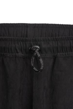 Curved Peached Pants Black