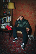 Curved Peached Pants Black