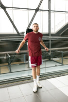 DMWU BP T-Shirt Burgundy/Skyblue