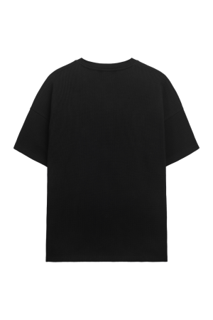 Curved Waffle T-Shirt Black