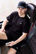 Curved Waffle T-Shirt Black