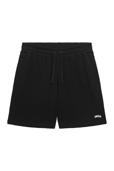 Curved Waffle Shorts Black
