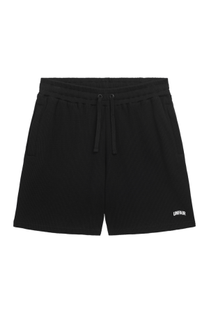 Curved Waffle Shorts Black