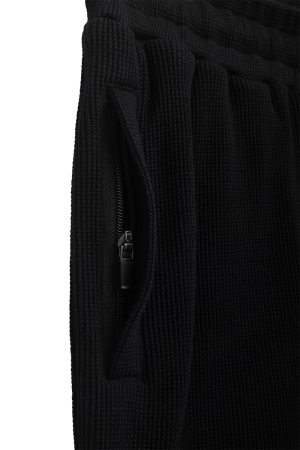 Curved Waffle Shorts Black