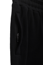 Curved Waffle Shorts Black