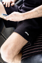 Curved Waffle Shorts Black