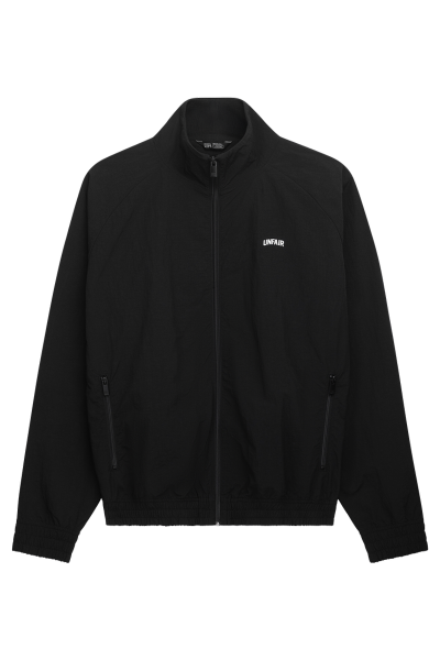 Curved Crushed Nylon Tracktop Black