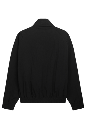 Curved Crushed Nylon Tracktop Black