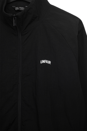 Curved Crushed Nylon Tracktop Black